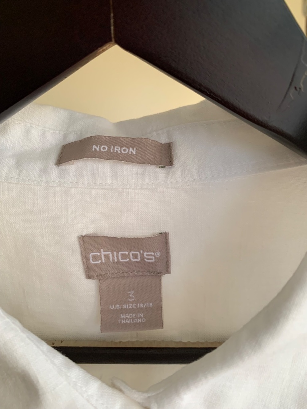 Chico's White Linen Button Up Shirt Tunic Top Beach Travel Layering Sz.3 or XL - Picture 6 of 10